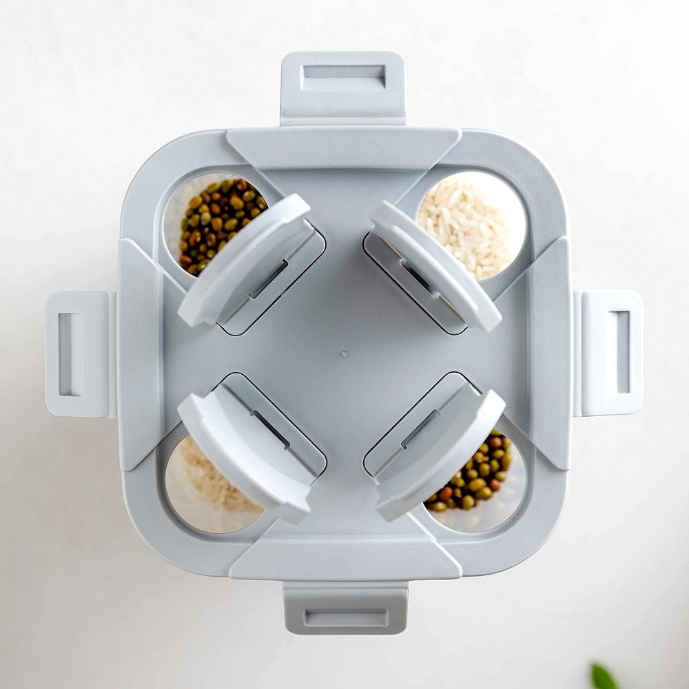MDZF SWEETHOME2600m Four-Compartment Cereal Containers Storage Containers With Lids Removable Partition Pasta Storage Containers