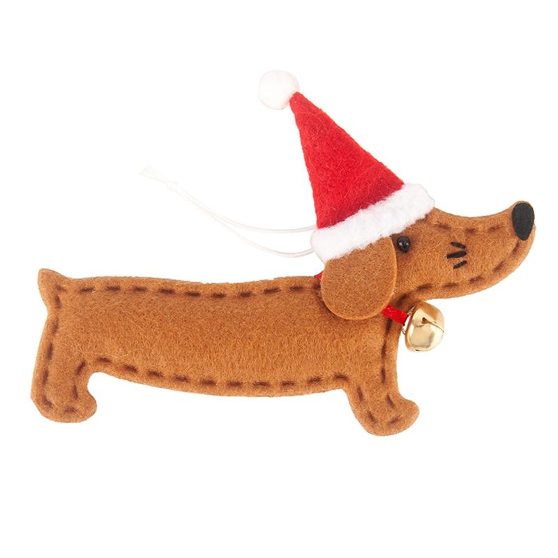 Arbre de noël ornement teckel forme suspendus pendentif arbre de noël décoration teckel chien en forme de pendentifs décoration: Marron
