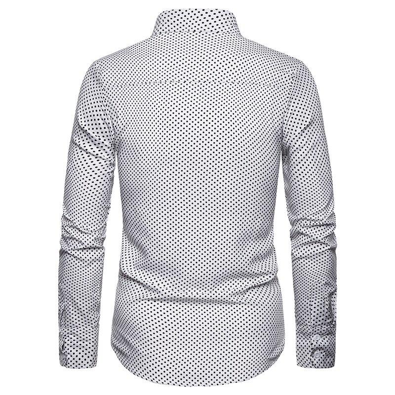 Herfst Mannen Slim Fit Stip Shirt Mannelijke Lange Mouwen Gedrukt Casual Zaken Shirt Tops S-2XL