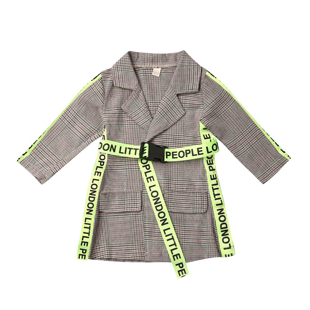 Kleinkind Baby Mädchen Winter Warme Mantel Jacke angeschnallt Lange Hülse Mantel Jacke Formale Outwear freundlicher Mädchen Plaid Drucken mäntel