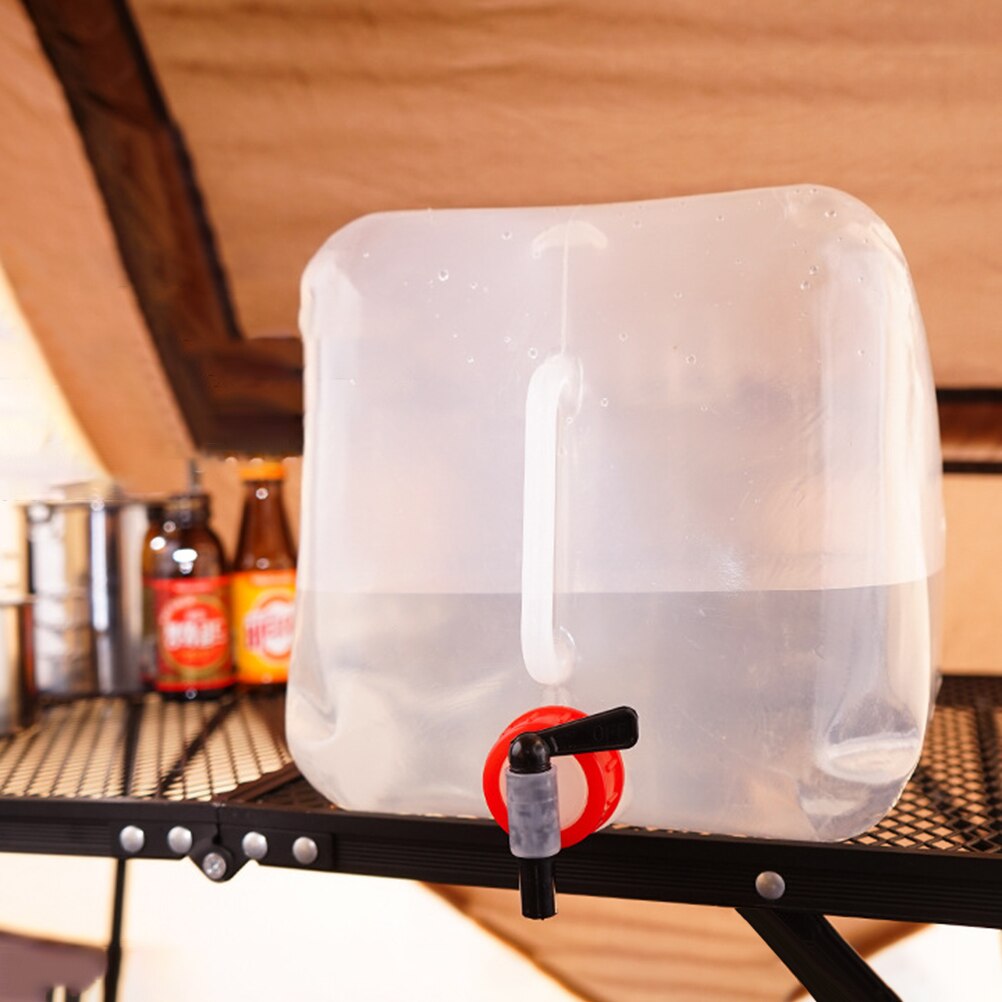 15 Litres Collapsible Water Container with Spigot Camping Water Storage Carrier Jug Foldable Portable Water Canteen for Outdoors
