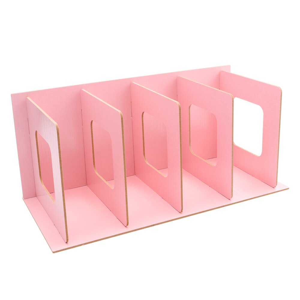 DIY Wooden Bookends Nonskid Heavy Duty Book Ends Supports Home Storage Rack for Books DVDs Magazines (Black)