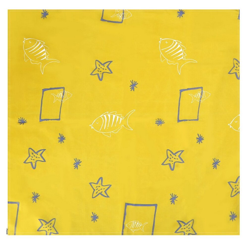 Fodring anti-slip stænkmåtte tegneserie print vaskbar splat baby til højstol vandtæt gulvbeskytter tilbehør foldbar: Gul