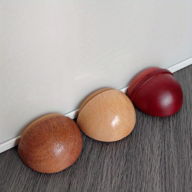 Tope de puerta de madera de 1 pieza, cuñas de puerta antideslizantes de madera maciza, resistente y duradero, tapón apto para parte inferior de puerta