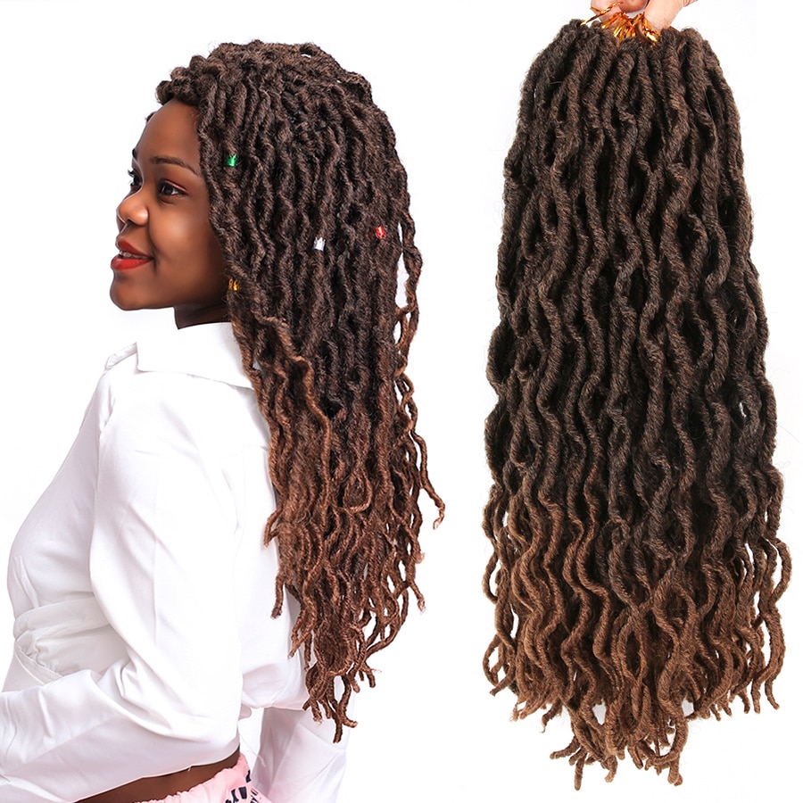 Leeons Häkeln Haar Zöpfe 12/18 Zoll Faux Loks Lockige Synthetische Haar Vor Schleife Häkeln Haar Verlängerung Göttin nu Loks Braun schwarz