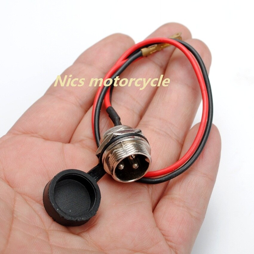 2P PRONG ROUND MALE RECEIVING BATTERY CHARGER PLUG POCKET BIKE ATV QUAD