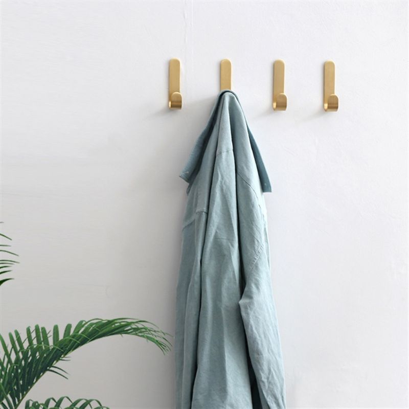 1Set J Vormige Messing Handdoek Hanger Wall Mounted Kapstok Rek met Lijm Thuis Keuken Badkamer Kleding Haken Houder