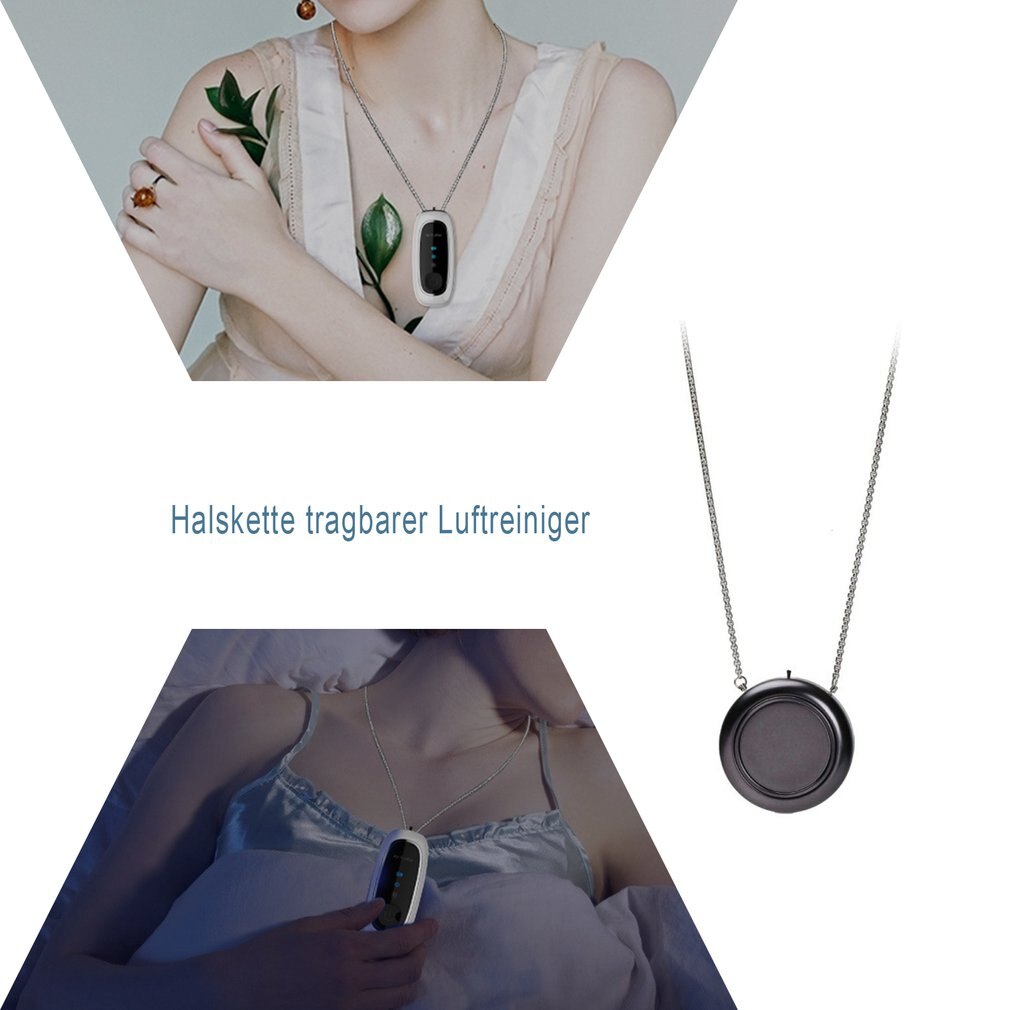 Air Purifier USB Portable Wearable Necklace Negative Ionizer Anion Air Cleaner Personal Wearable Necklace