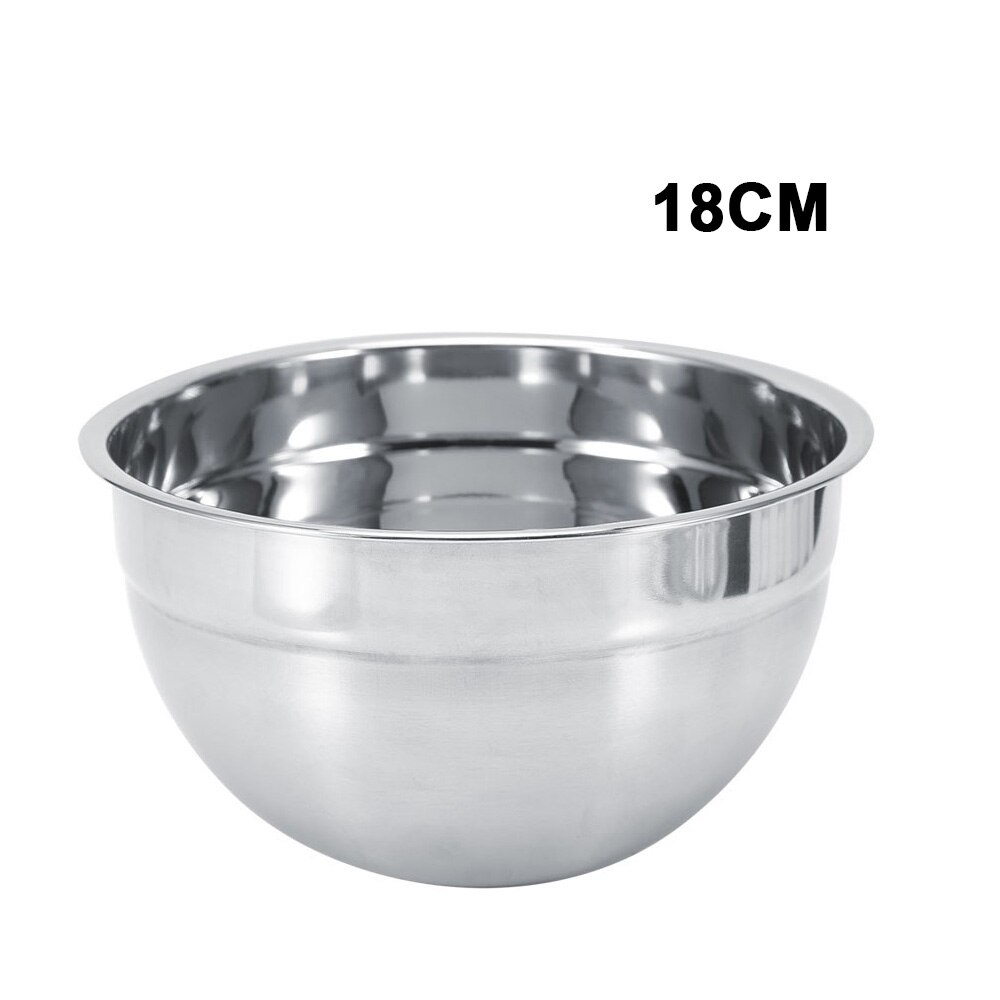 Bol de mezcla de acero inoxidable con tapas para ensaladas, caja para el almuerzo, contenedor de almacenamiento de alimentos, herramienta de cocina, 18/20/22/24CM