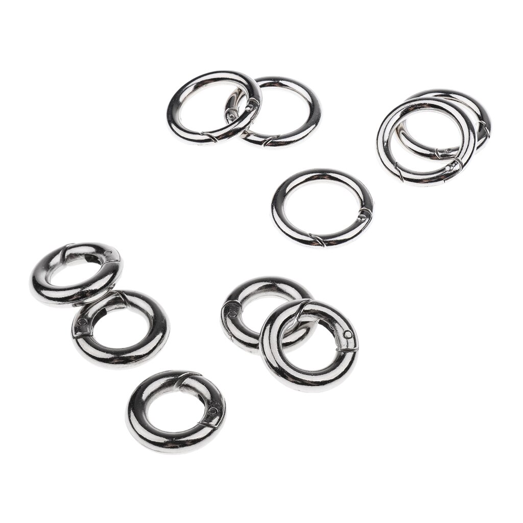 10 Pieces O Shaped Carabiners, Spring Round Carabiner Clip Snap Hook Keyring Outdoor Accessories for Hiking Camping