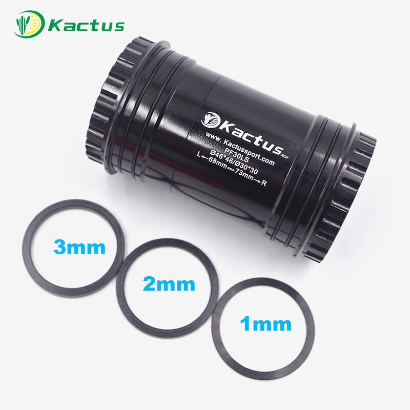 KACTUS TECH PRESS FIT BB30 PF30 PRESSFIT BIKE BOTTOM BRACKET 30MM ROAD MTB CERAMIC BEARING 68MM 73MM CRANKSET BB BICYCLE PARTS: PF30LS Black