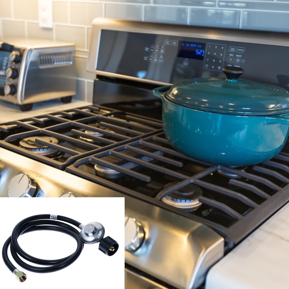 Propane Gas Regulator Adapter Low Pressure Valves with 1.5m Hose for BBQ Oven