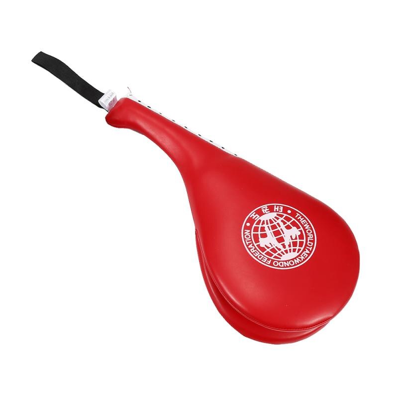 Saco de boxeo de cuero PU, bolsa de arena para Taekwondo, almohadilla para patadas a mano, equipo de entrenamiento, Muay Thai, objetivo para pies # ED, 1 ud.: Rojo
