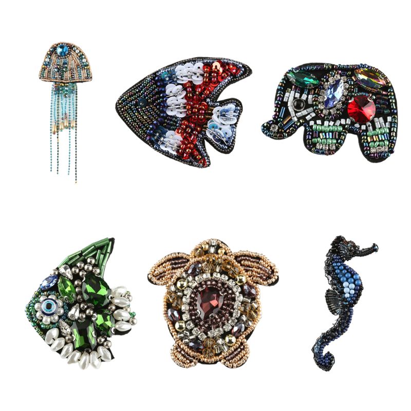 perler rhinestone lapp marine dyr diy krystall sy emblem skilt applikasjon  lx9e
