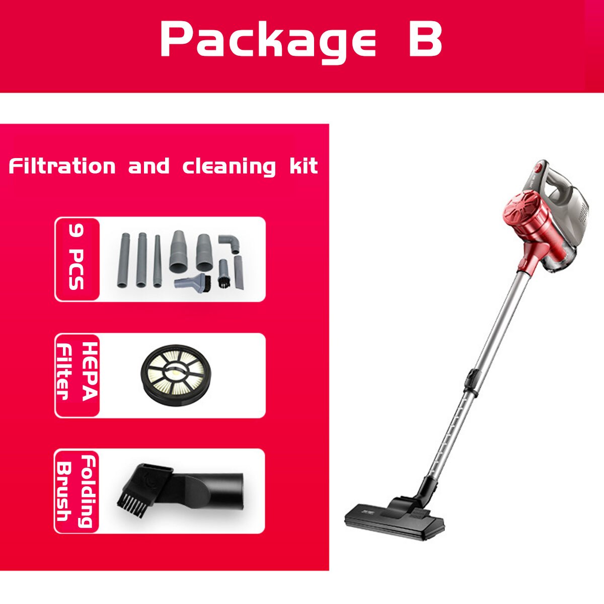 2IN1 600W 220V Vacuum Cleaner Portable Household 13000pa Mute Vacuum Cleaner Handheld Dust Collector Aspirator Vacuum Cleaner: B