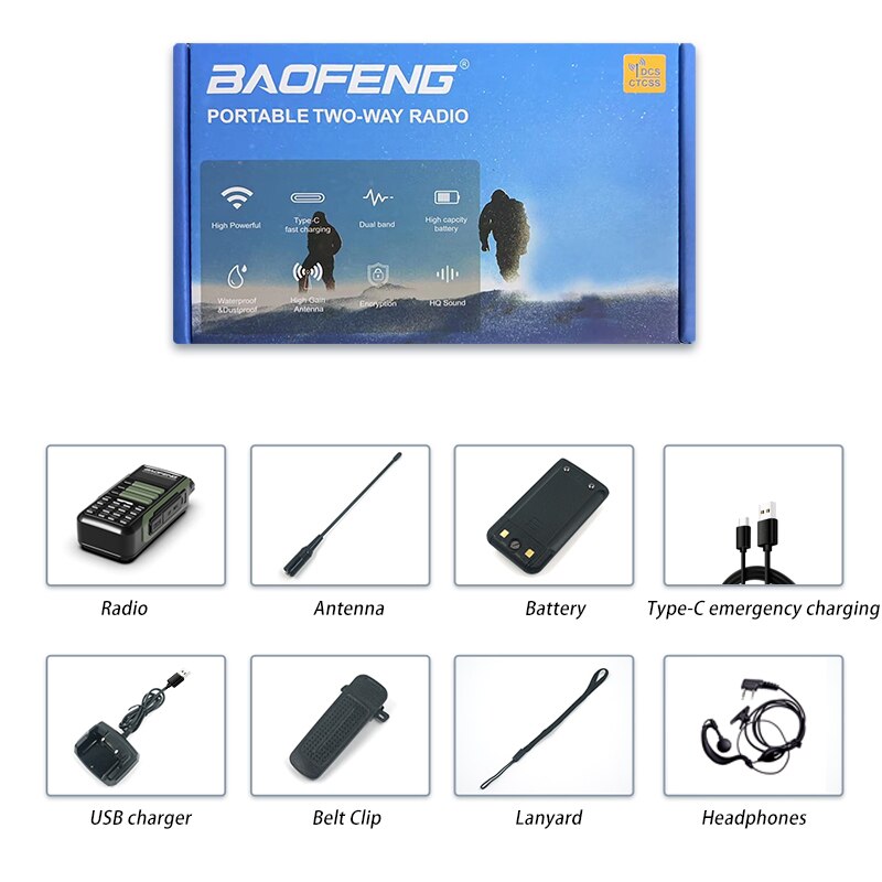 Baofeng UV16Pro V2 50KM CB Ham Radio Station bidirezionale amatoriale VHF potente 10watt UV16 Walkie Talkie Radio da caccia