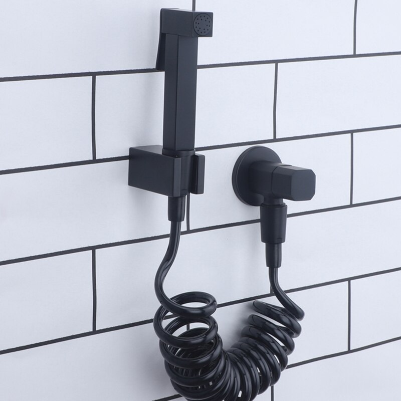 Bidet Mixer Faucets Black Brass Single Cold Toilet Corner Valve Handheld Sprayer Hygienic Shower Head Wash Car Pet Airbrush Taps: Style 2