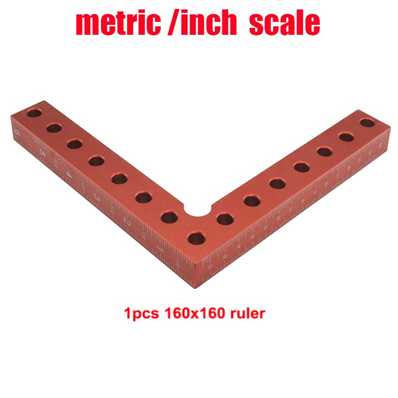 Woodworking Adjustable Corner Clamping Ruler Aluminium Alloy Right Angle Clamps L-Shaped Auxiliary Fixture Positioner Clips: 160mm ruler