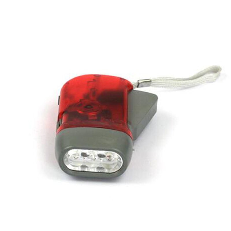 Hand Crank Flashlight Hand Pressing Flashlights Camping Lights Plastic 3 LED dynamo Battery-Free Product Traveling Torch Light: Red