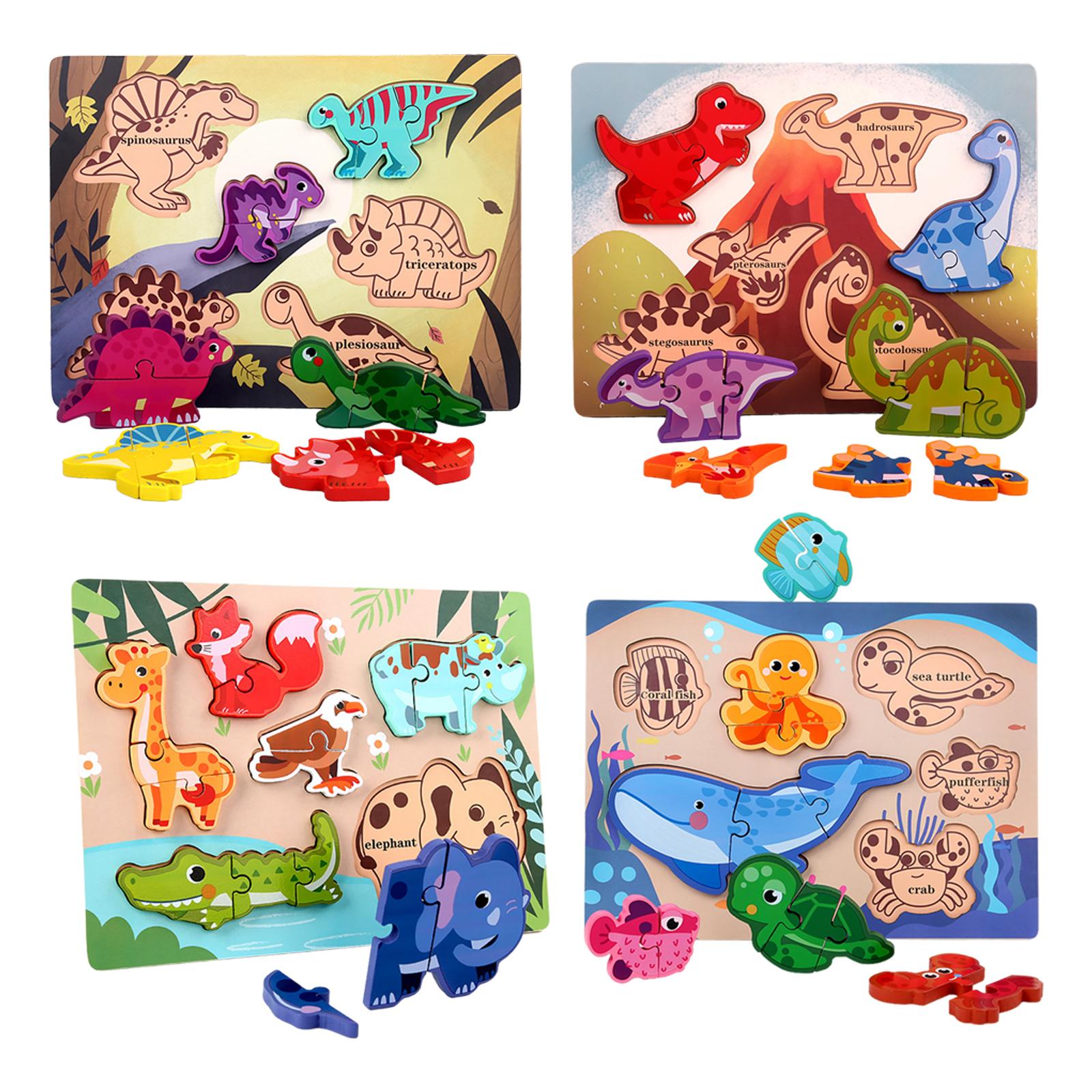 Wooden Puzzle Early Learning Cognitive Shape Matching for Toddler Children