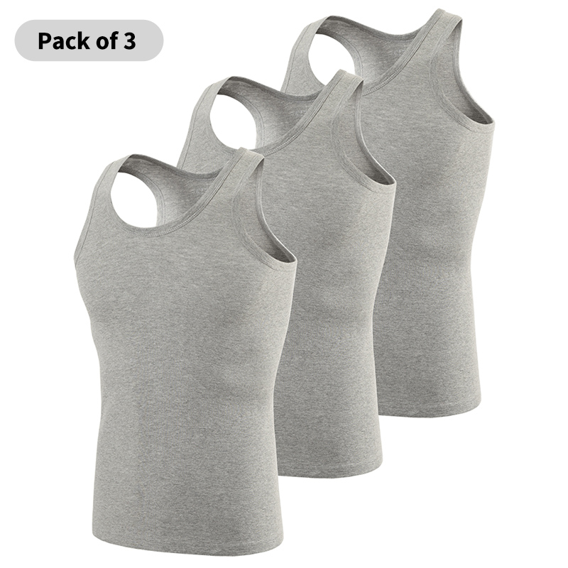 Paquete de 1/3 de chaleco Joker de algodón para hombres de las cuatro estaciones, camiseta deportiva de ajuste Simple para adolescentes, camisa informal sin mangas de mediana edad: XL / Azul