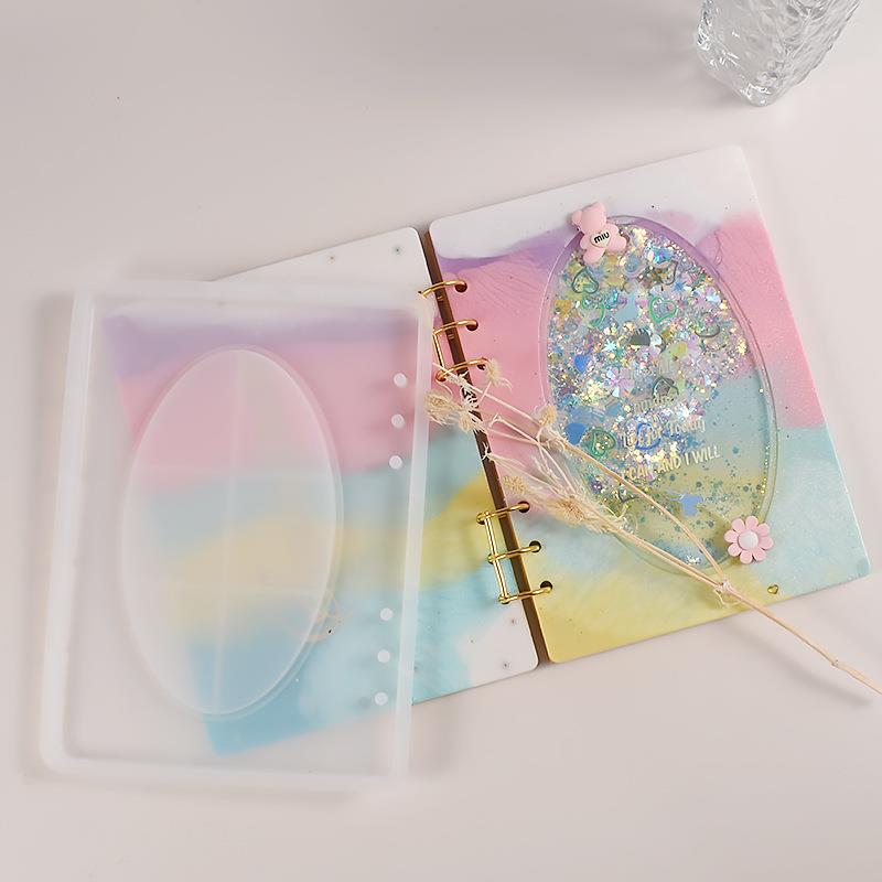 A5 Quicksand cahier couverture résine moule bricolage cristal UV époxy Silicone moules livre Transparent résine moulage moules