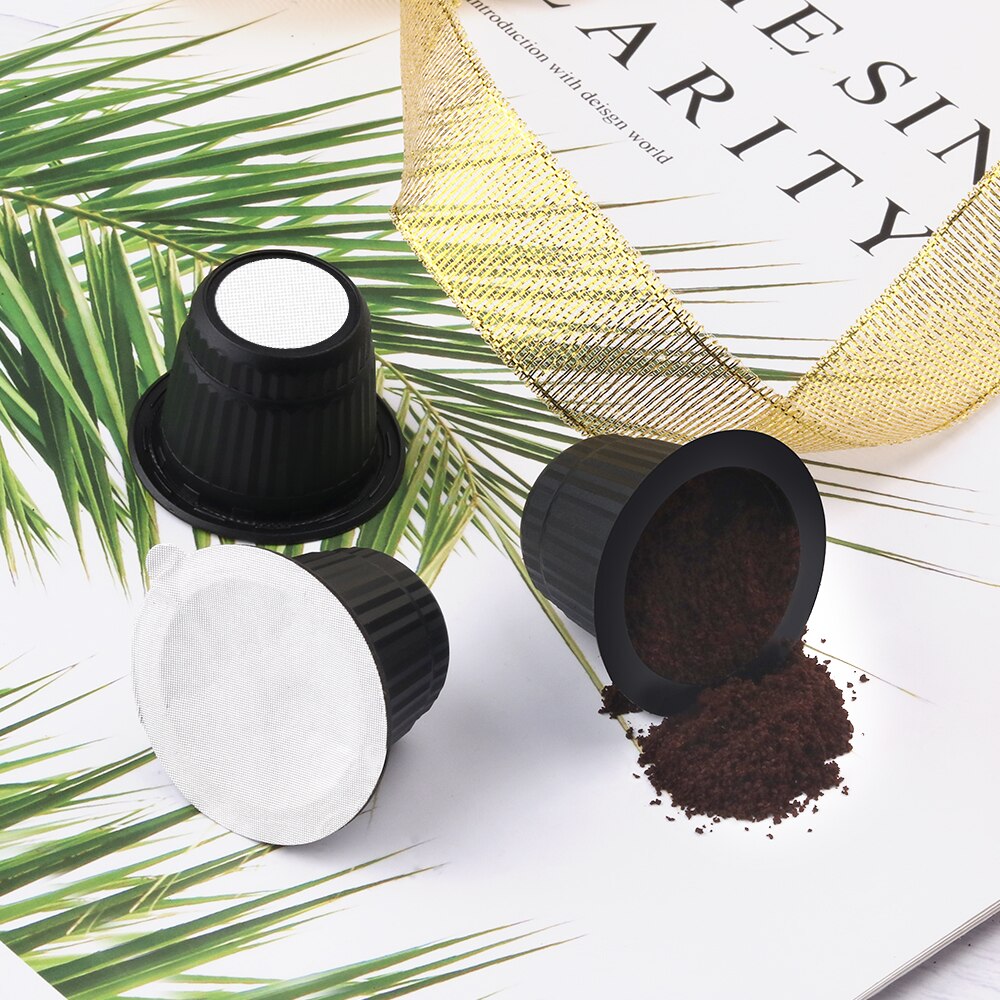 100sets Disposable Empty Coffee Capsule Cups Pods Aluminum Seals Stickers for Nespresso Machines Maker White Color