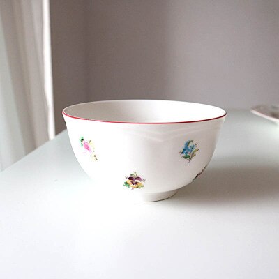 Ensemble de Table de Style campagnard à bord rouge/bol en céramique bol à soupe ménage: 4.5 Inch Bowl 11x4cm