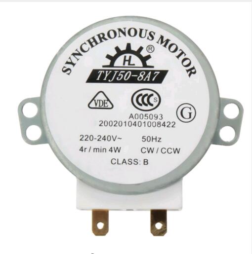Motor de CA de 220V-240V, 4W, 50Hz, CW/CCW para plato giratorio de microondas Panasonic, Motor sincrónico de TYJ50-8A7, eje D, 4 RPM, 1 ud.