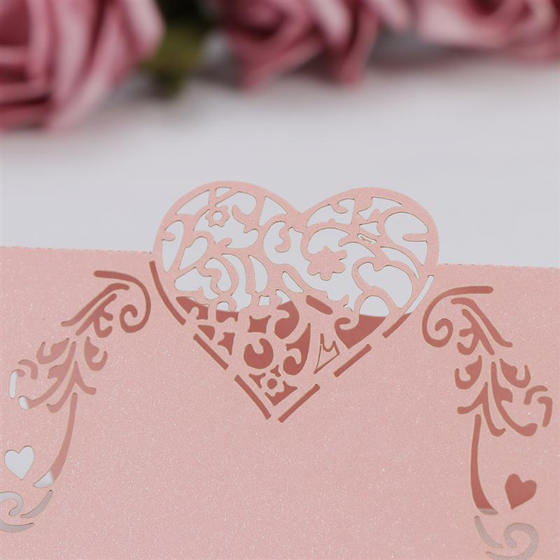 50 stuks gesneden hartvormige tafelnaamkaartjes, plaatskaartjes, decoratie voor bruiloften en feesten