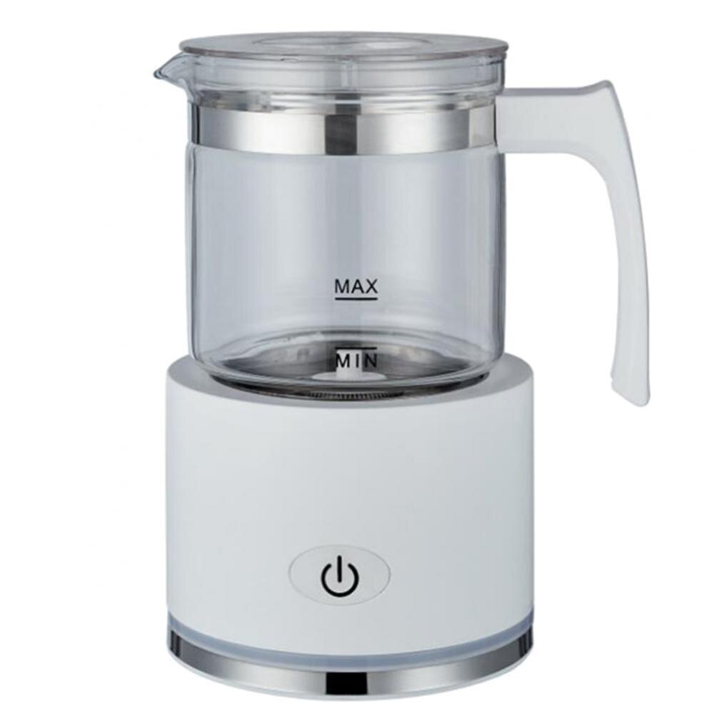 Coffee Latte Milk Frothing Jug Milk Frother Pitcher Stainless Steel Jug Espresso Barista Pitcher Milk Pot Coffee Accessories: Glass Cup2 EU White