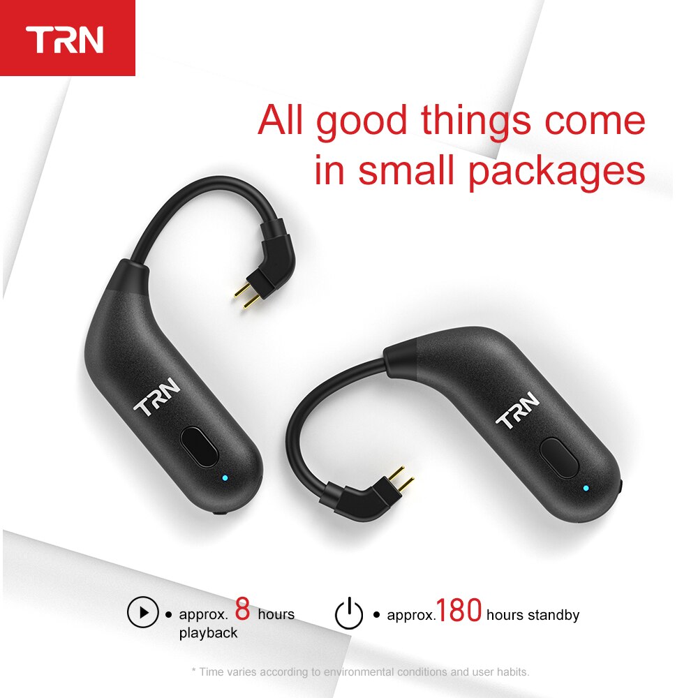 TRN BT20S Bluetooth 5.0 Headphone Adapter - MMCX/0.75mm/0.78mm Pin - Apt-X - 10m Range