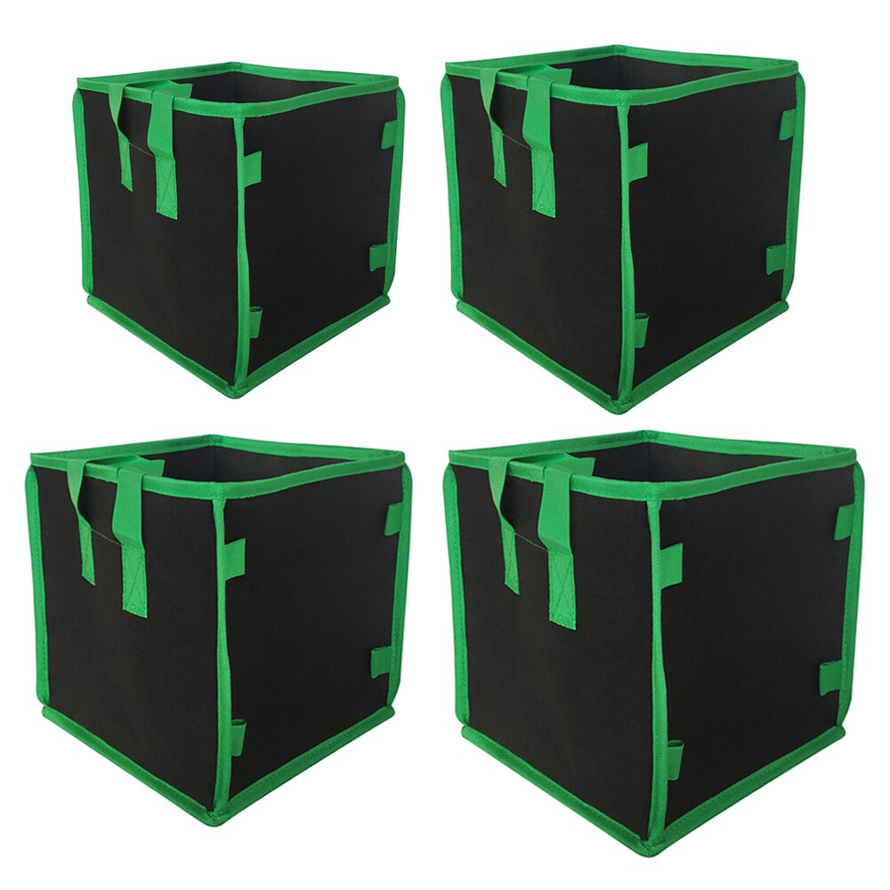 Vierkante Grow Bag 3/5/7/10 Gallon Plant Pot Niet-geweven Zwart Groen Tuin Gereedschap Draagbare planten Container Met Handvat