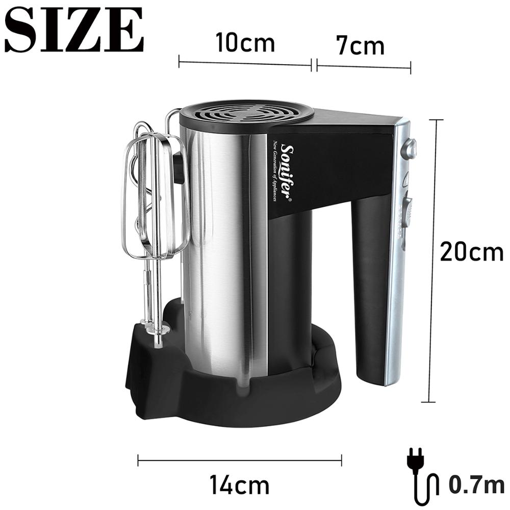 Batidoras eléctricas de alimentos de 5 velocidades, licuadora de masa de , batidor de huevos, batidor en espiral, mezclador para cocina, herramienta de cocina Sonifer