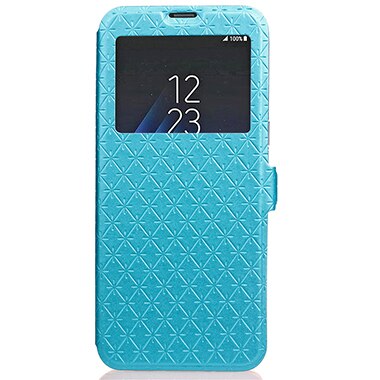 Abdeckung Telefonkasten Für Samsung Galaxy S8 Plus SM S8 + G9550 Flip Pu-leder tpu Shell S8 ZOLL-G9500 Fenster Ständer Raute Holster tasche: For Samsung S8 Plus / Blue