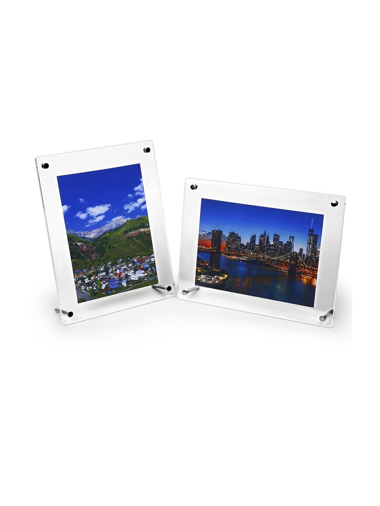 Free Standing L-frames Screw Acrylic Certificate Holders with 3mm and 5mm Prexiglass Panel PF002-3