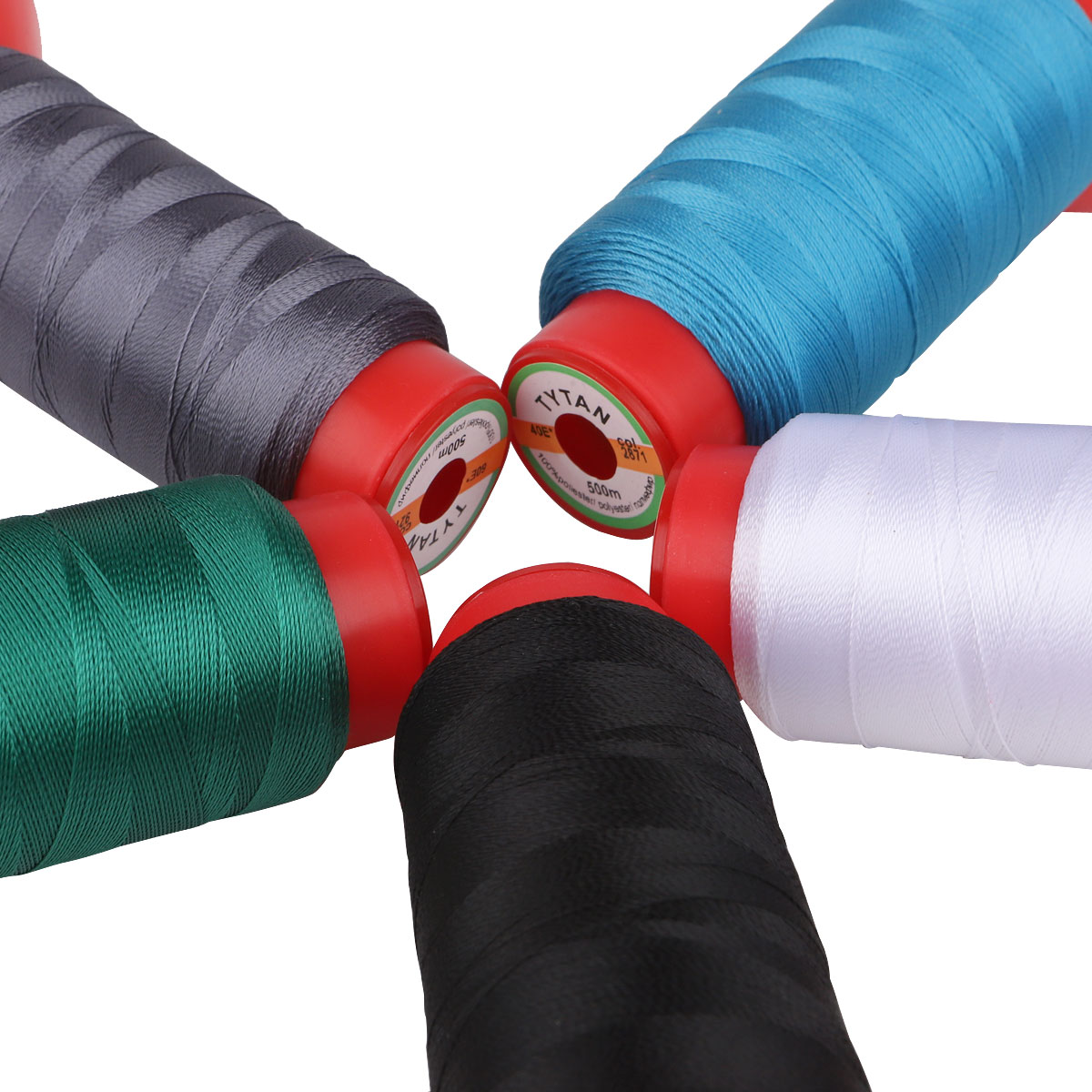 Linha de costura de poliéster de alta tenacidade, resistência uv 250d/2, 0.15mm de espessura, tecido pesado, lona, calçados de couro, 500 metros