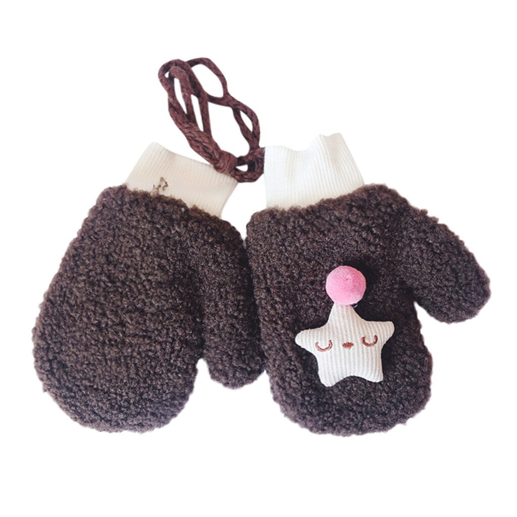 Kleinkind Baby Jungen Mädchen Karikatur Patchwork Volle Finger Winter warm Verdicken Gestrickte Fäustlinge Handschuhe freundlicher freundlicher Nette Handschuhe