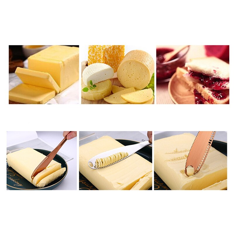 Coltello da burro da cucina coltello da burro in acciaio inossidabile con foro formaggio strumenti da Dessert coltello da marmellata posate coltello da pane Toast da cucina