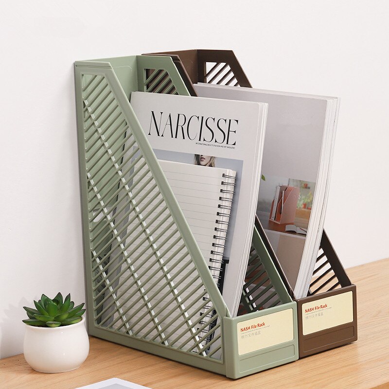 Plastic Book Holder Shelf Mesh File Holder Document Rack Letter Magazine Paper Tray Desk Organizer Stationery School Supplies