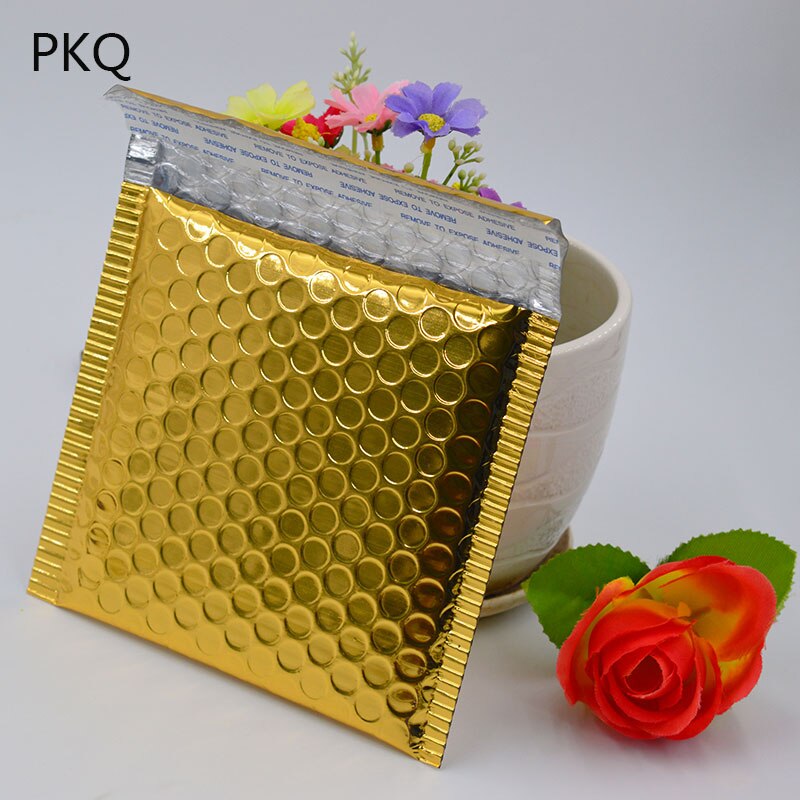 Aluminum Foil Bubble Mailers Padded Envelopes 15*13cm Small Self Seal Mailing Bag Envelope Envelopes: Gold