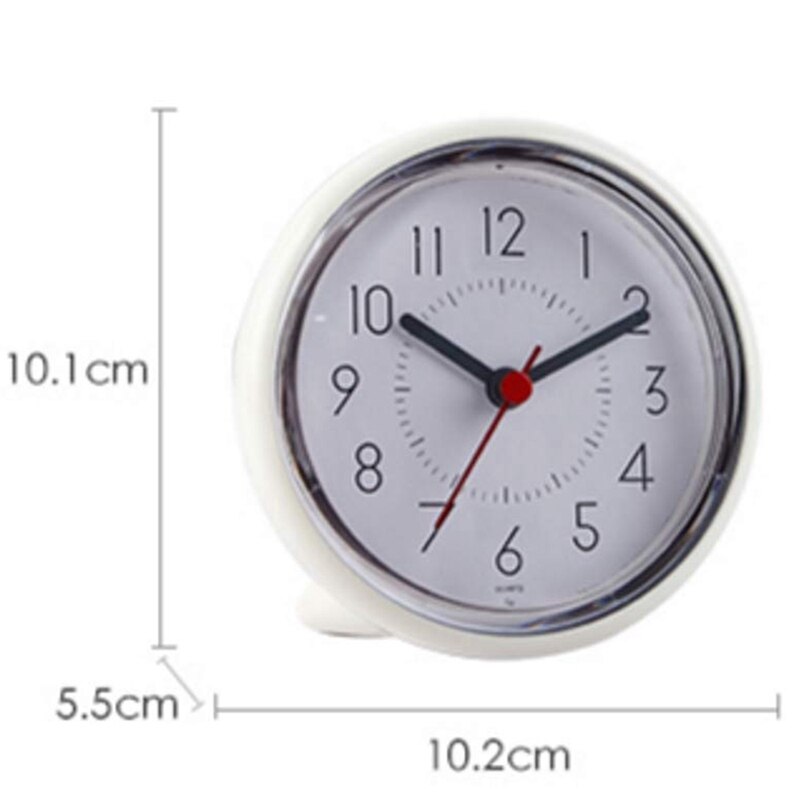 Bathroom Wall Clock,Waterproof Suction Cup Silent Non Ticking Clocks With Stand For Desk Bedroom Home Office School(4 Inch,White