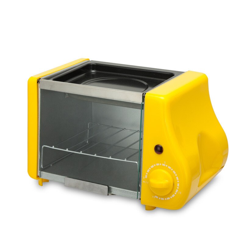 Multifunction mini electric Baking Bakery roast Oven grill fried eggs Omelette frying pan breakfast machine bread maker Toaster: yellow