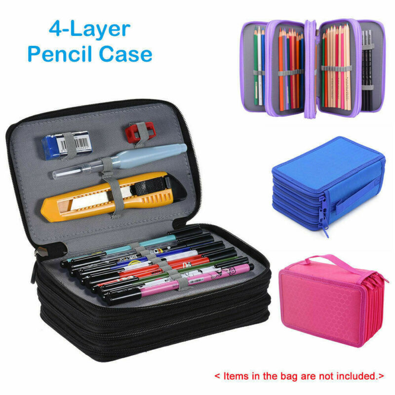 Hoge Capaciteit Doos Stationaire Pen Bag Make Opbergtas Pen Etui 72 Potlood Case Bag Organizer Pouch Case tas