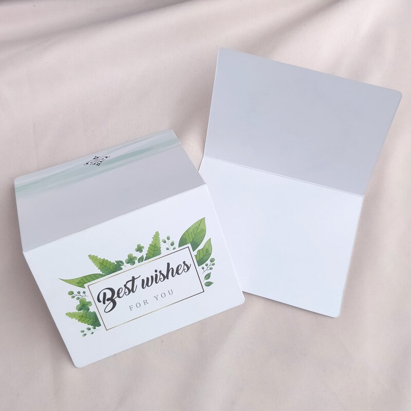 50/100 stk blomster plante foldetype lykønskningskort takkekort bryllup fødselsdagsfest invitationer blomsterbutik tomme kort: Plante bedste ønsker / 100 stk
