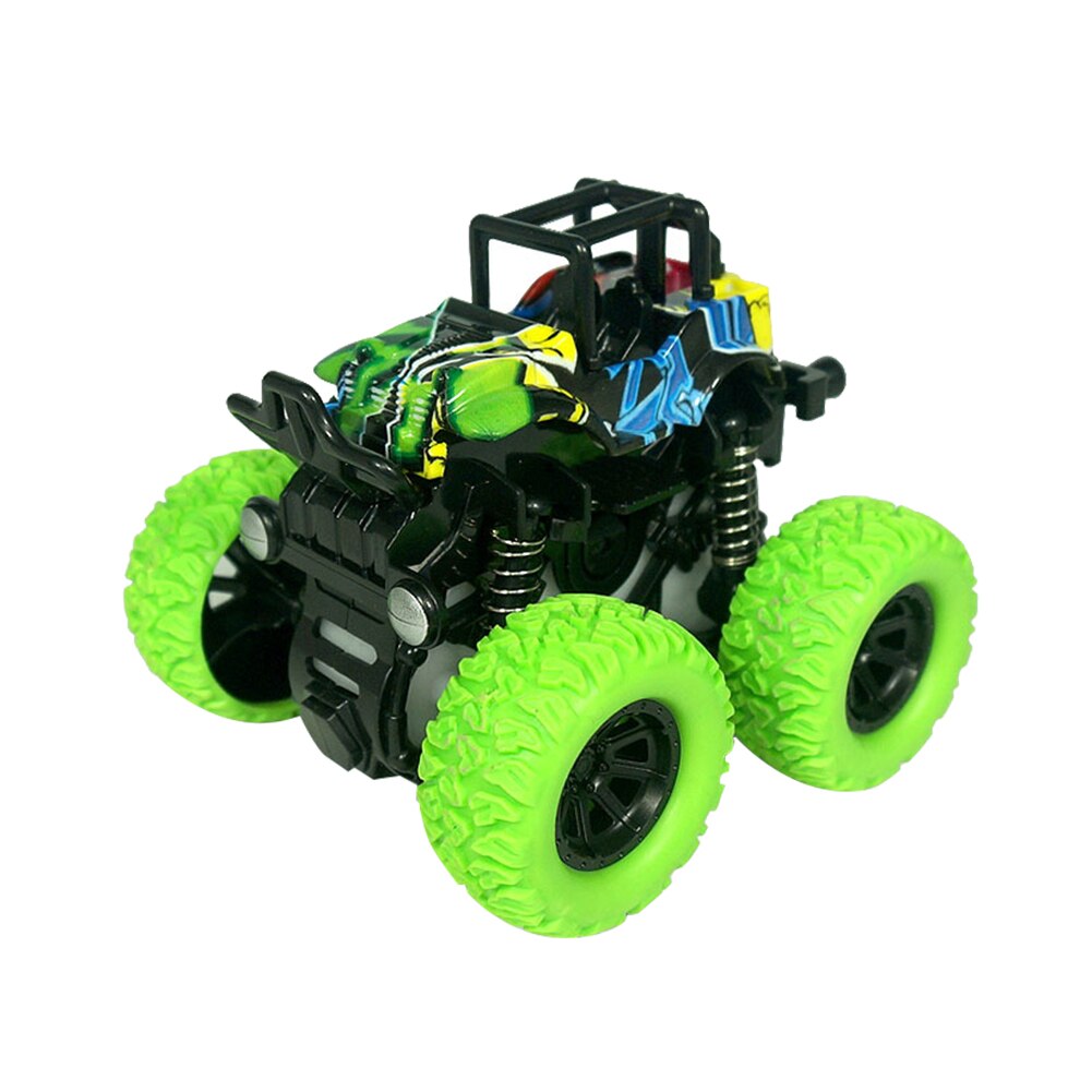 Inertial firehjulstræk off-road køretøj børns simuleringsmodel bil anti-fald legetøjsbil 2-5 år gammel babybil: Grøn