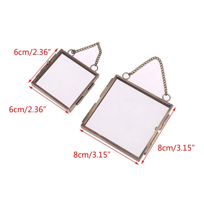 Kreative DIY Kette retro Metall Foto Bilderrahmen Hohe Transluzente Glas Proben Ordner Pflanze Sonde Anzeige Halfter