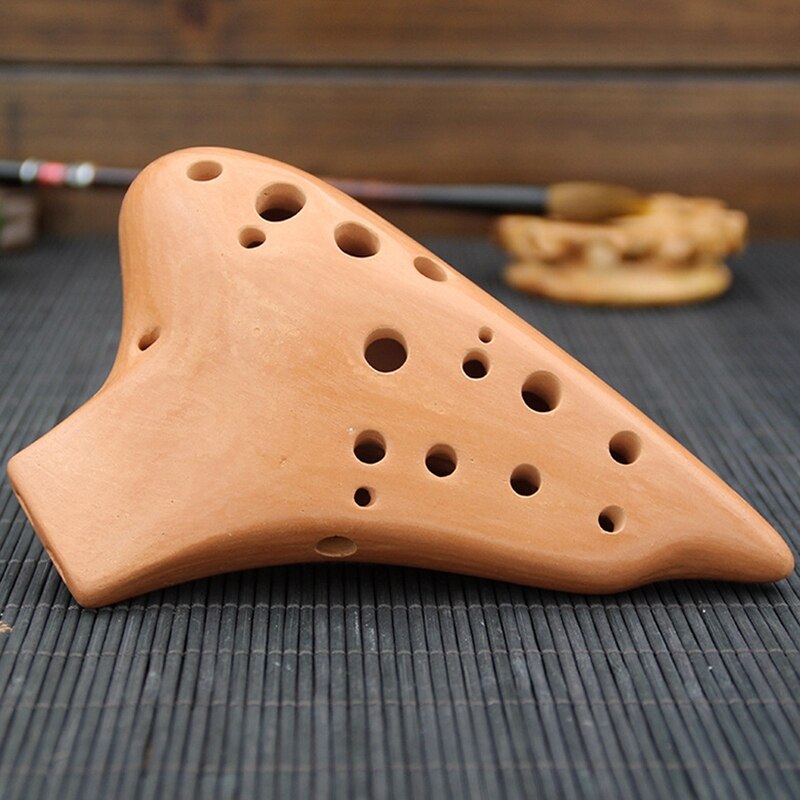 16 Gaten Alto C Ocarina Multi Kamer Terracotta Met Beschermende Tas/Lanyard/Handleiding