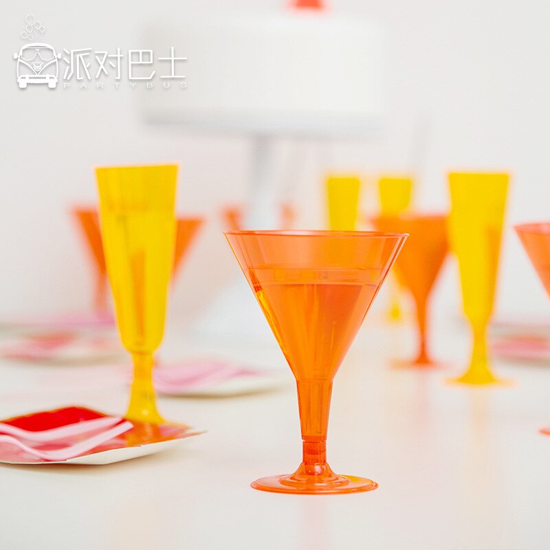 Disposable Wine Glasses Birthday Dinner Party Disposable Activities Dress Up Supplies Champagne Glasses Cocktail Glasses 6 Packs