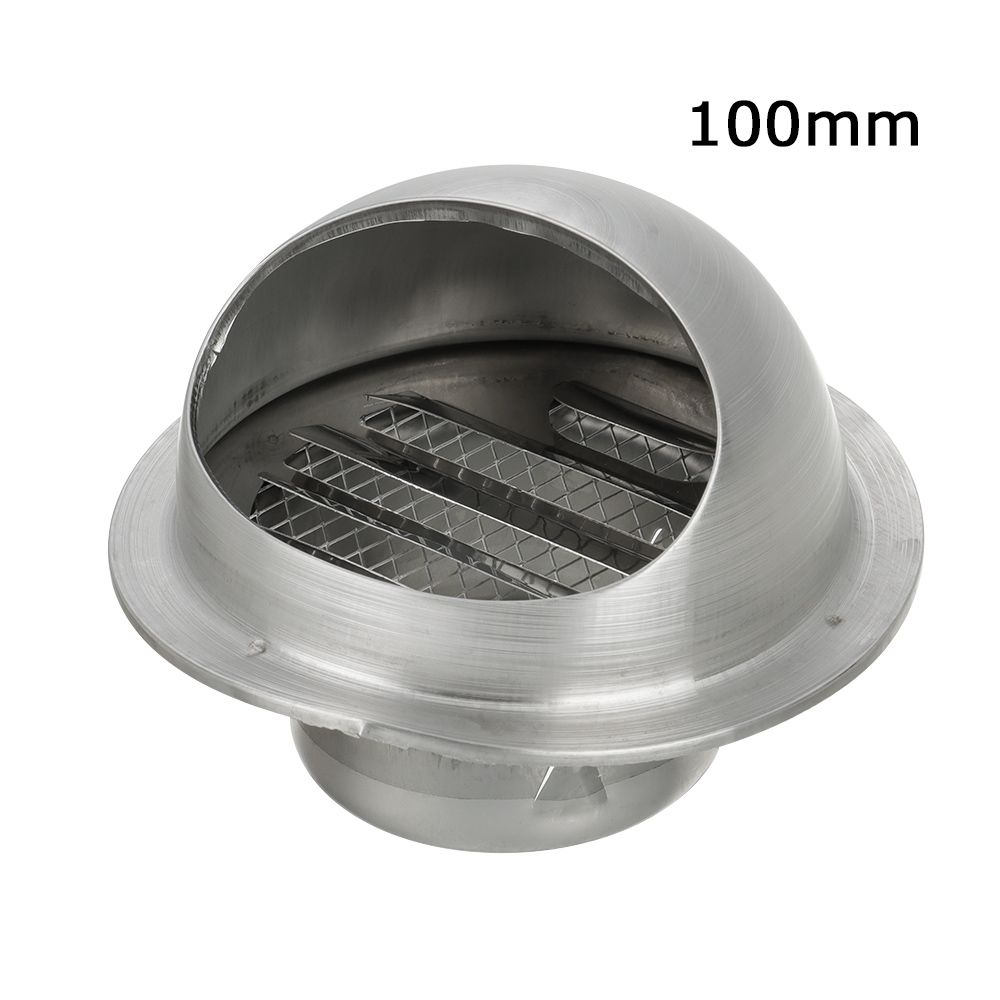 Stainless Steel Exterior Wall Ceiling Air Vent Various Size Ducting Ventilation Exhaust Grille Cover Vents Waterproof Cap: 100mm